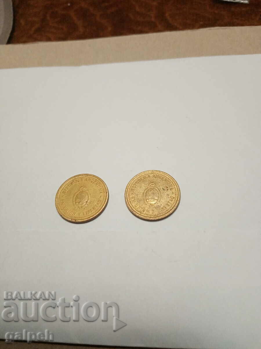 ARGENTINA LOT OF COINS 1993, 2005 - 2 pcs. - BGN 2 with price 2.00 BGN | € 1.02 ARGENTINA LOT OF COINS 1993, 2005 - 2 pcs. - BGN 2 with price 2.00 BGN | € 1.02