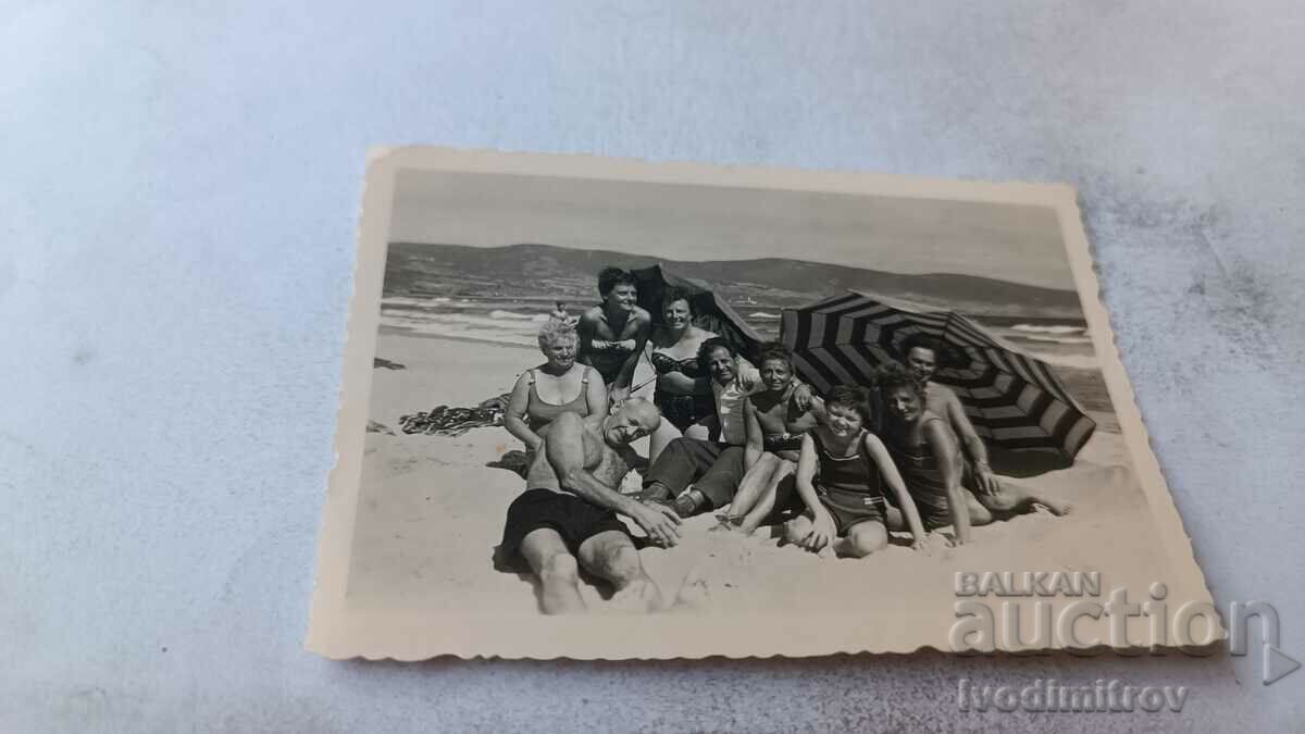Photo Men Women and Children on the Beach 1964