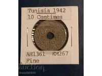 Тунис 10 сантима 1942 Цинк