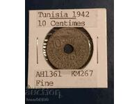 Tunisia 10 centimes 1942 Zinc