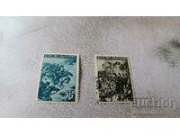 Postage stamps Kingdom of Bulgaria 15 cents and 5 BGN