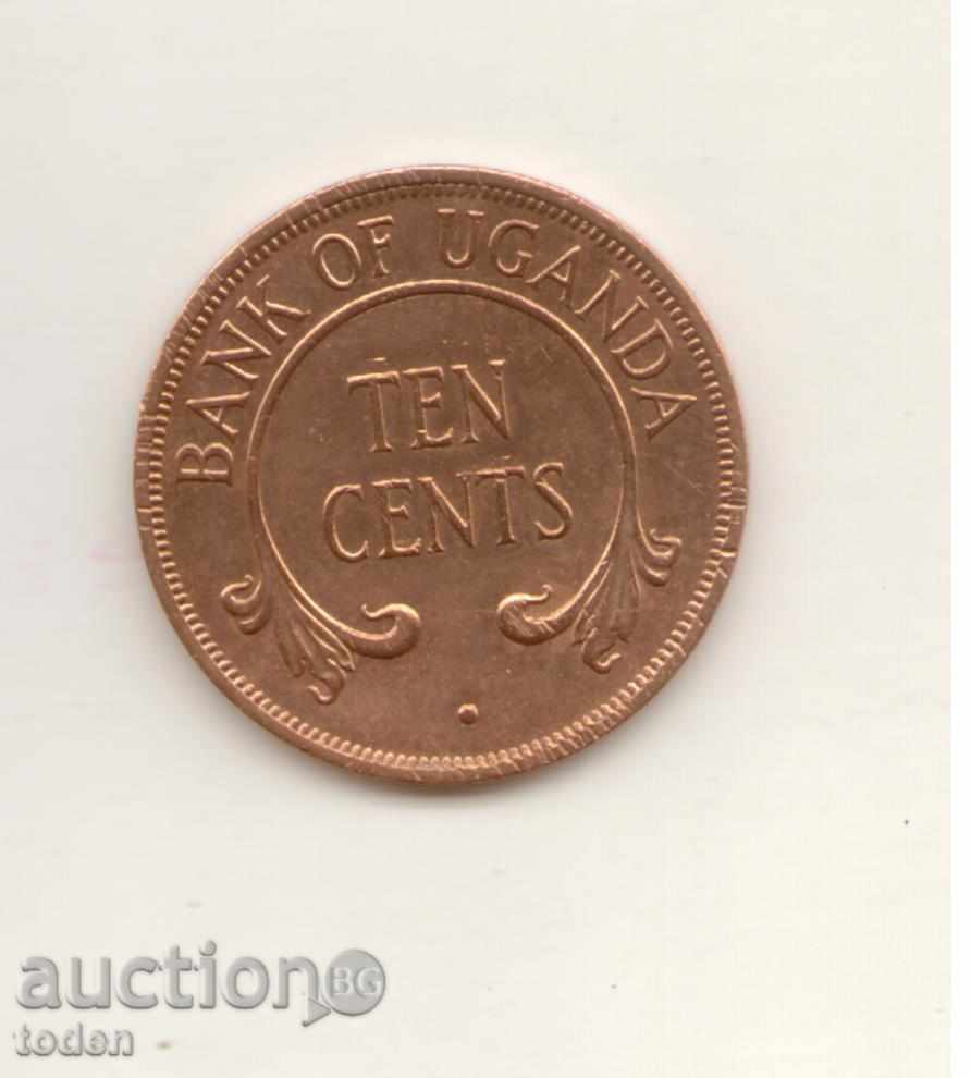 ++Uganda-10 Centi-1966-KM# 2++