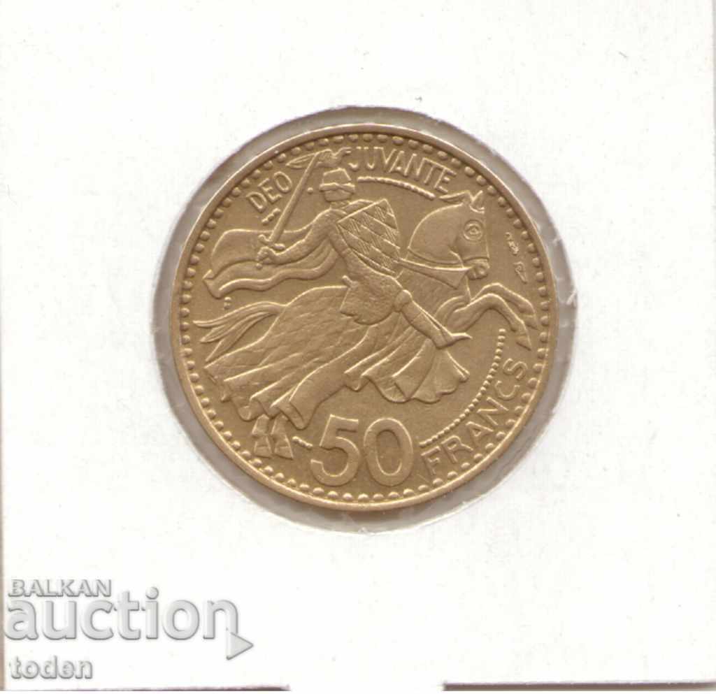 - Monaco-50 Franc-1950-KM# 132-Rainier III