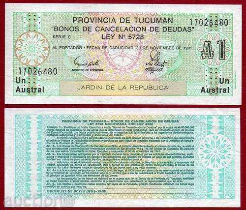 ZORBA AUCTIONS ARGENTINA 1 AUSTRAL 1991 UNC