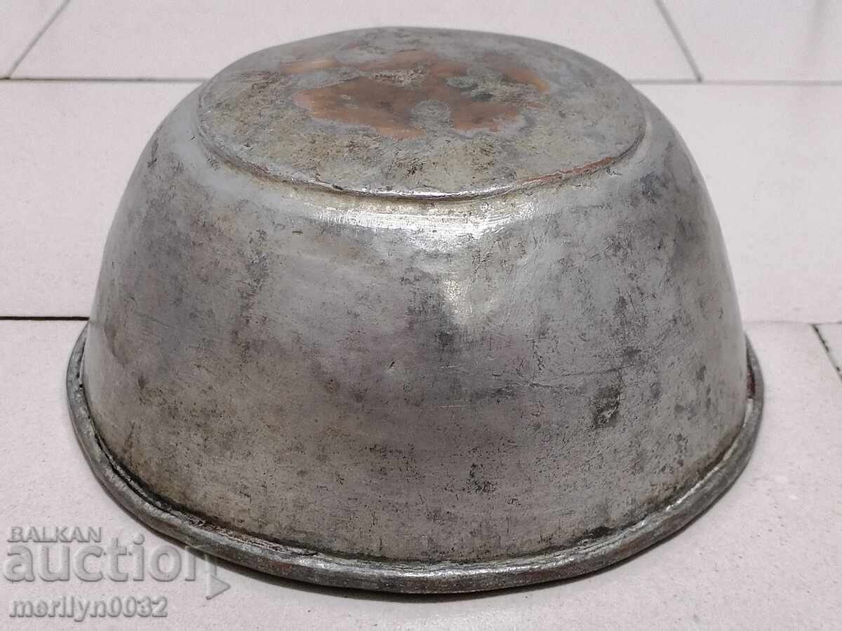 Auction Copper tinned bowl copper copper dish Auction Copper tinned bowl copper copper dish