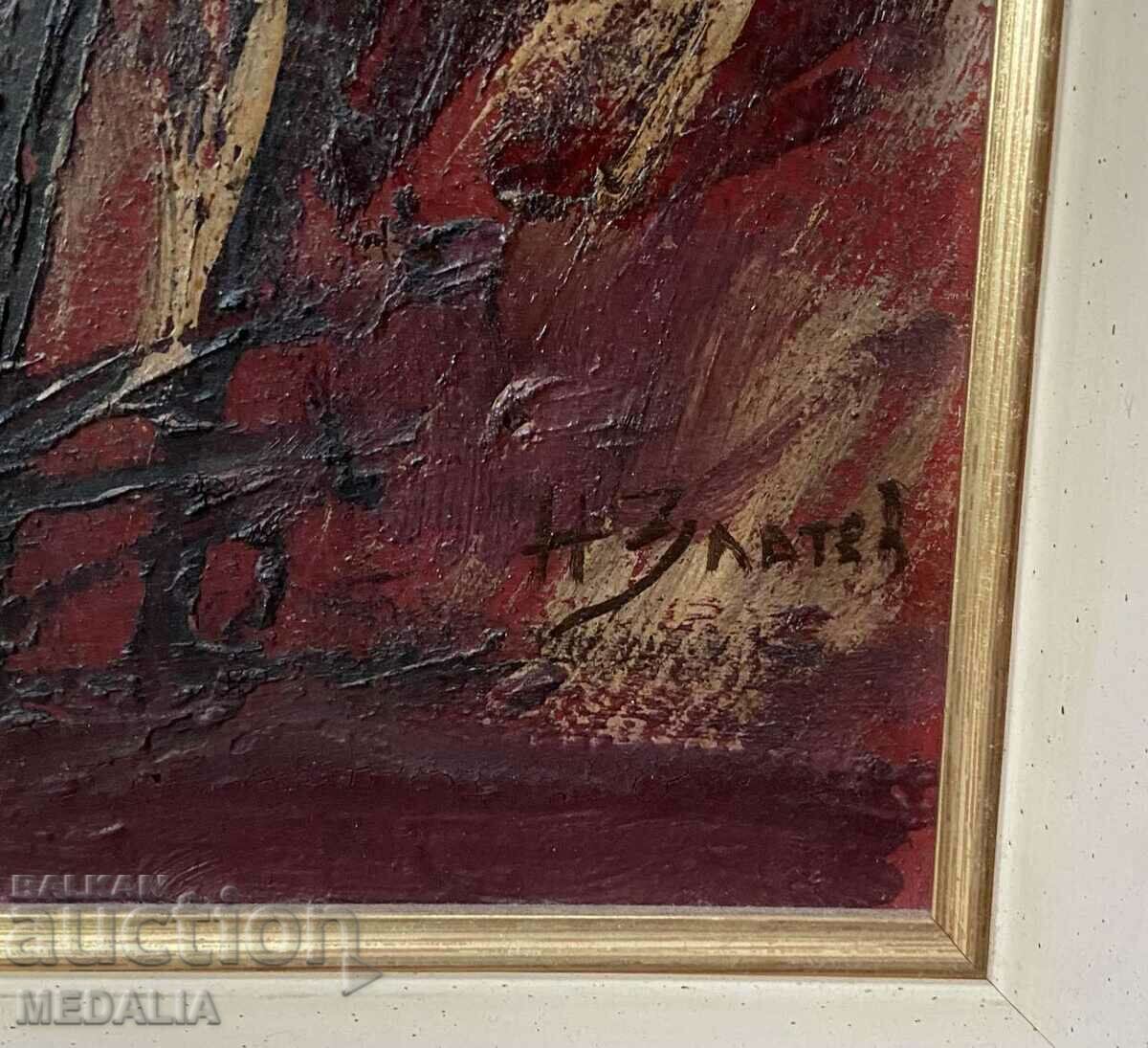 Auction  Nikola Zlatev-"Still life"-oil paints-signed-framed