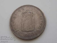 рядка монетa остров Крит 50 лепти 1901 (сребро); Crete