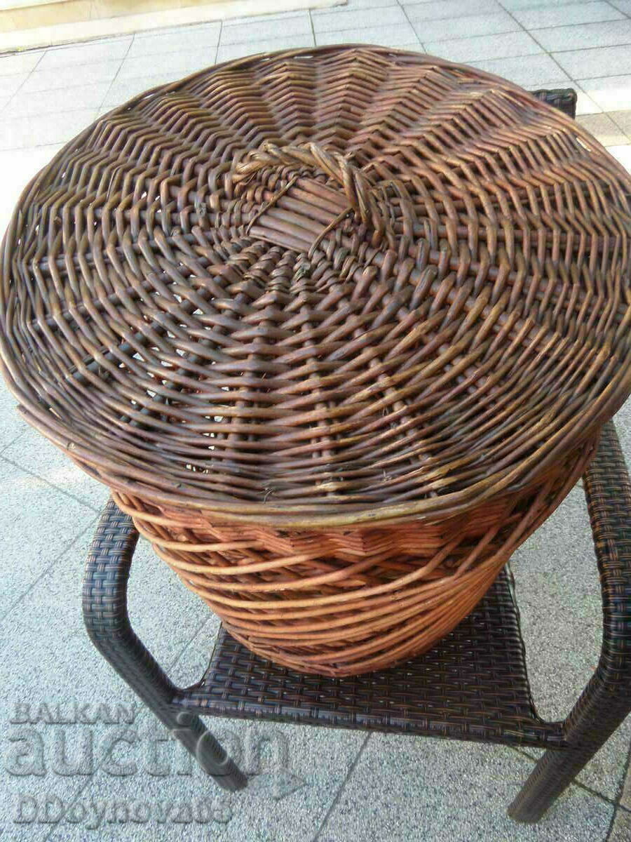 A large wicker basket