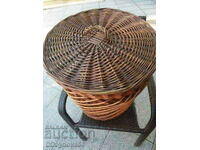 A large wicker basket