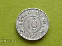10 цента 1967 Кооперативна Република Гвиана