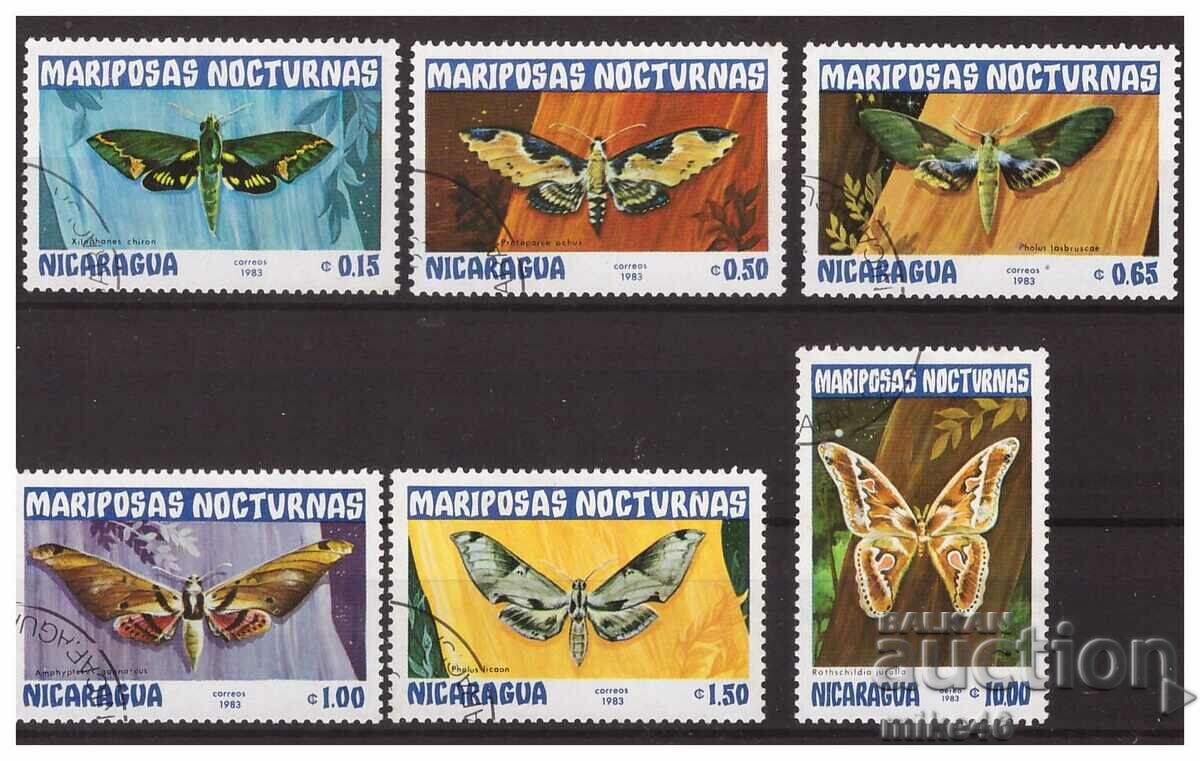 NICARAGUA 1983 Seria fluturi de noapte S.T.O.
