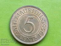 5 cents 1956 ov. Mauritius Rare