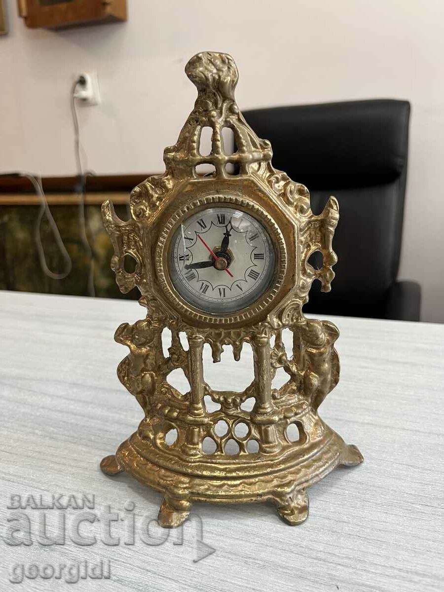 German Baroque style bronze clock. #4364