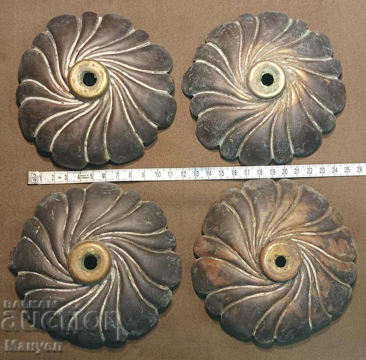 Old elements, ornaments 4 pieces of brass. with price 75.00 BGN | € 38.35 Old elements, ornaments 4 pieces of brass. with price 75.00 BGN | € 38.35