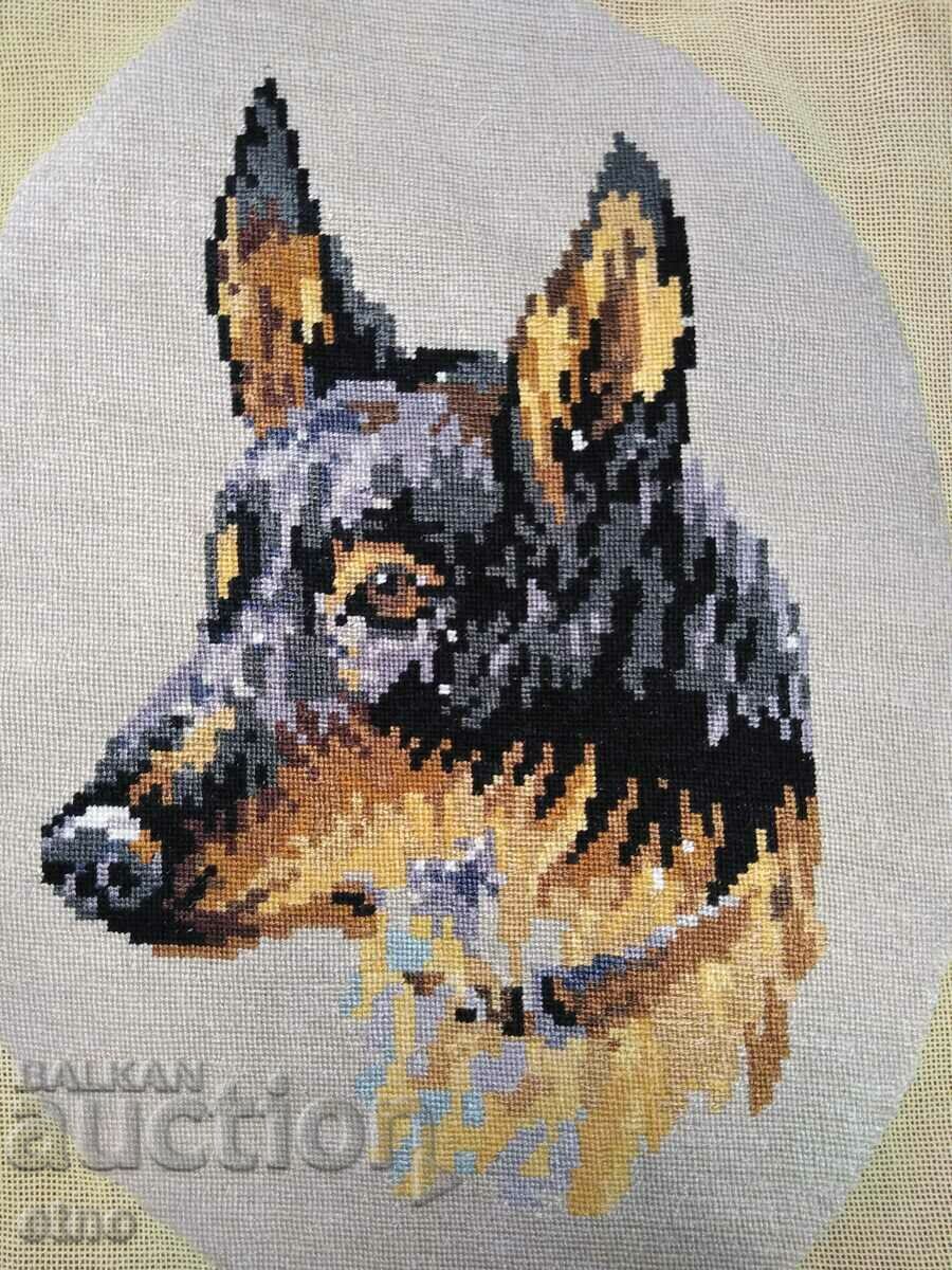 Auction OLD TAPESTRY "Dog, German Shepherd" Auction OLD TAPESTRY "Dog, German Shepherd"