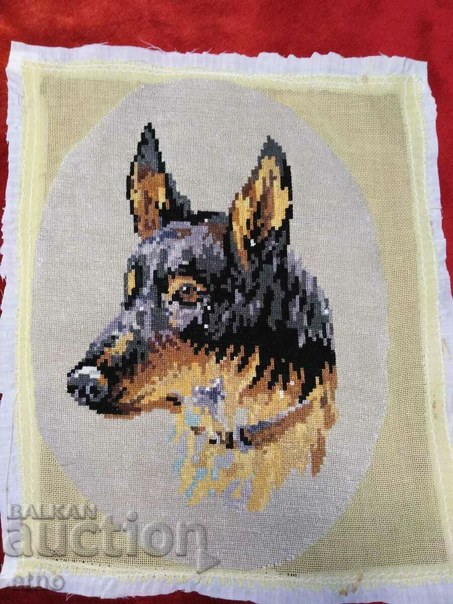 OLD TAPESTRY "Dog, German Shepherd"