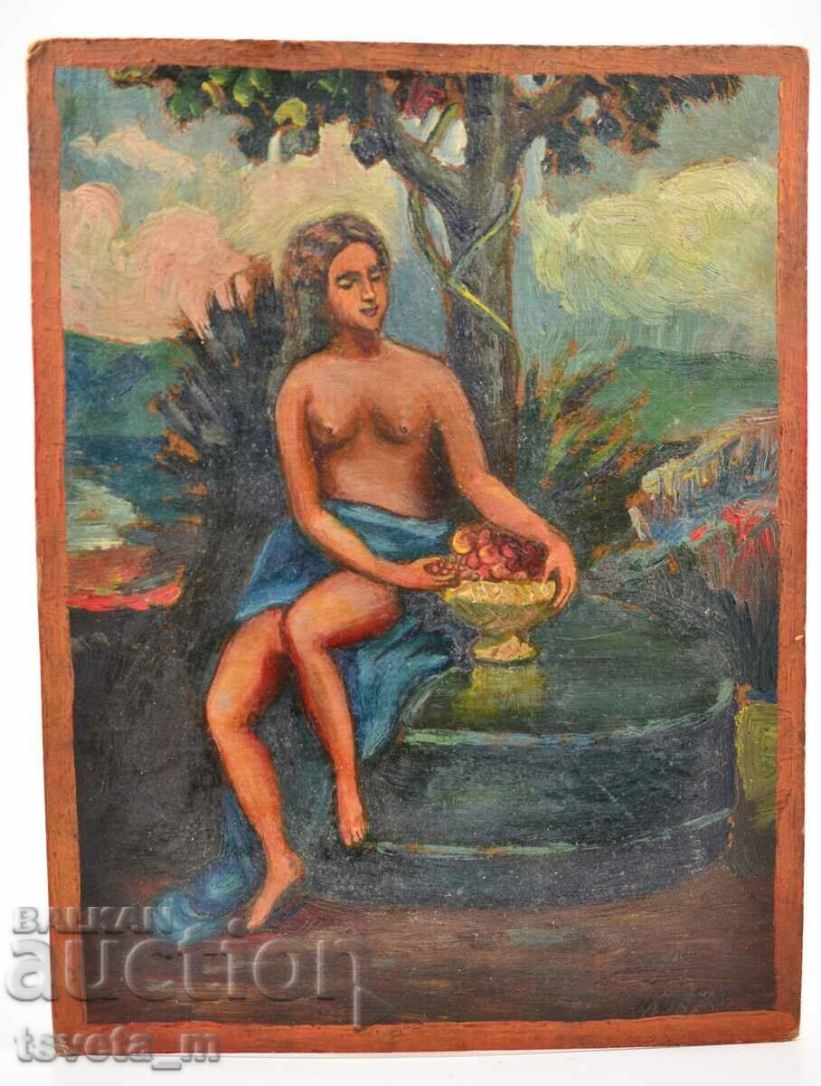 Oil painting, cardboard Oil painting, cardboard