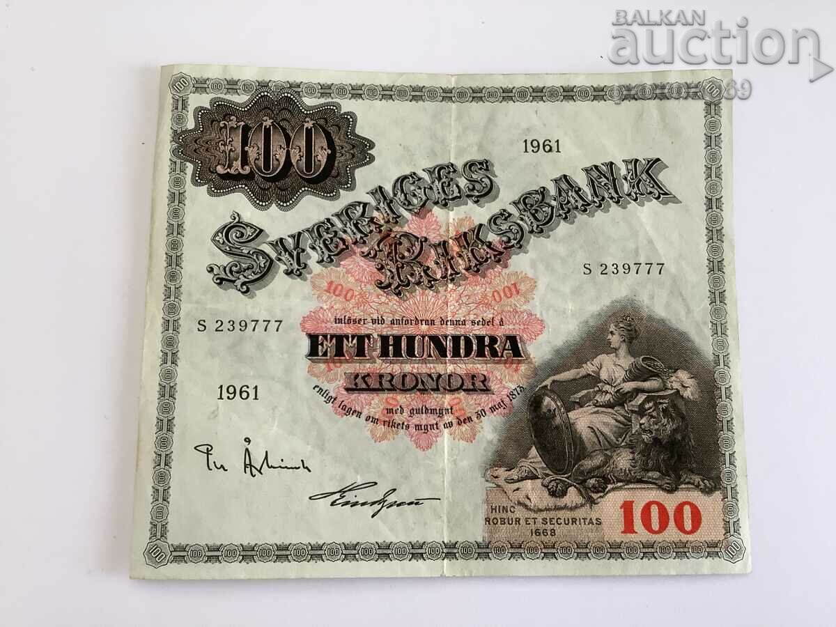 Suedia 100 de coroane 1961