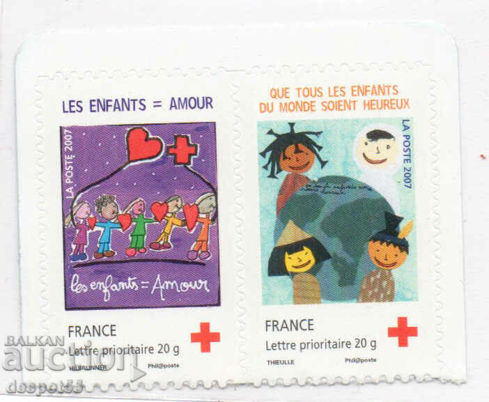 2007. Γαλλία. Ερυθρός Σταυρός. Αυτοκόλλητες.