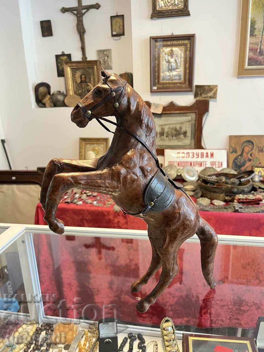 Old leather figure of a horse. #4385