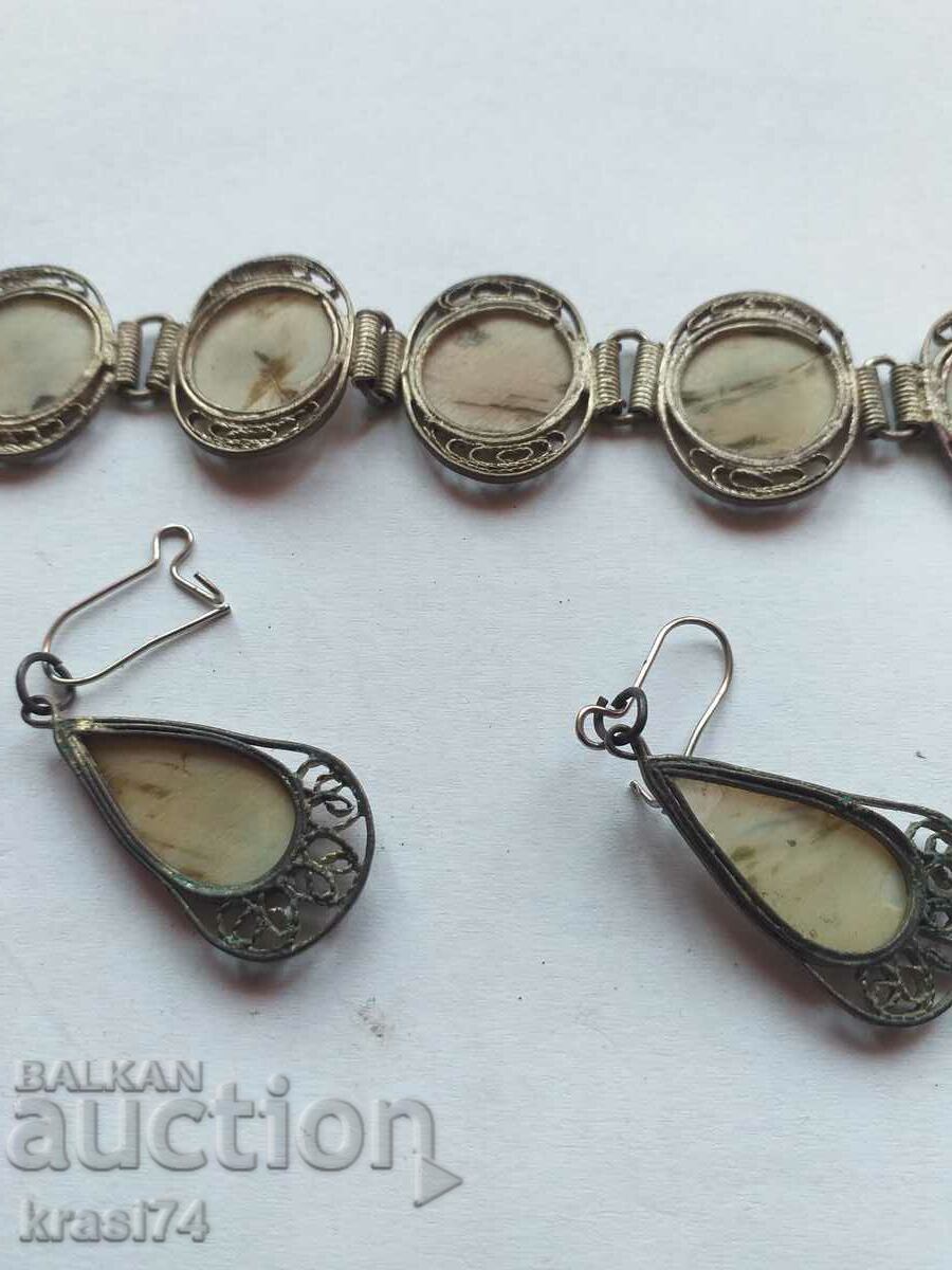 Auction Old bracelet with earrings Auction Old bracelet with earrings