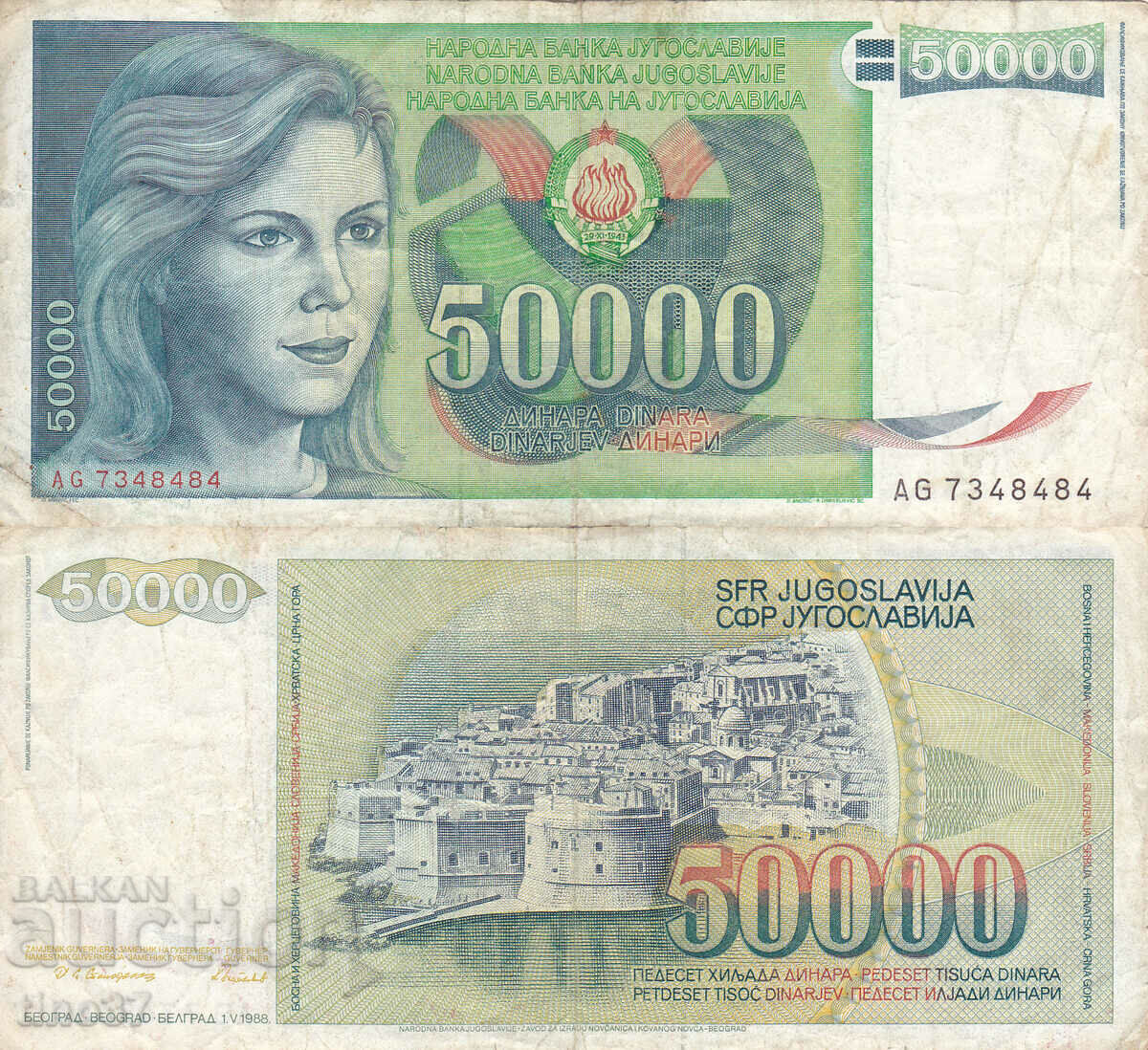 tino37- IUGOSLAVIA - 50000 DINARI - 1988