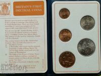 Set de monede de schimb 1971 Marea Britanie BU