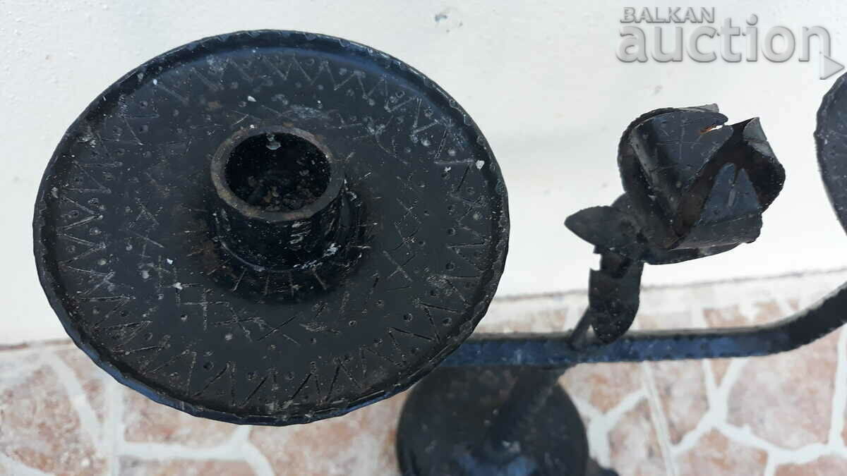 Delivery of vintage handmade candle holder with rose