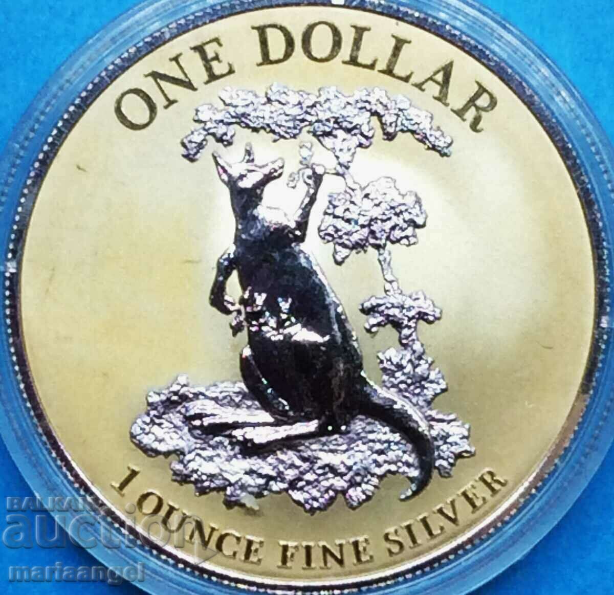 1 oz uncie 1 USD 2015 Elizabeth II Australia UNC Silver