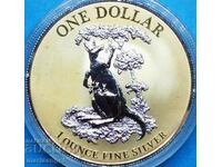 1 Oz Унция 1 долар 2015 Елизавета II Австралия UNC Silver