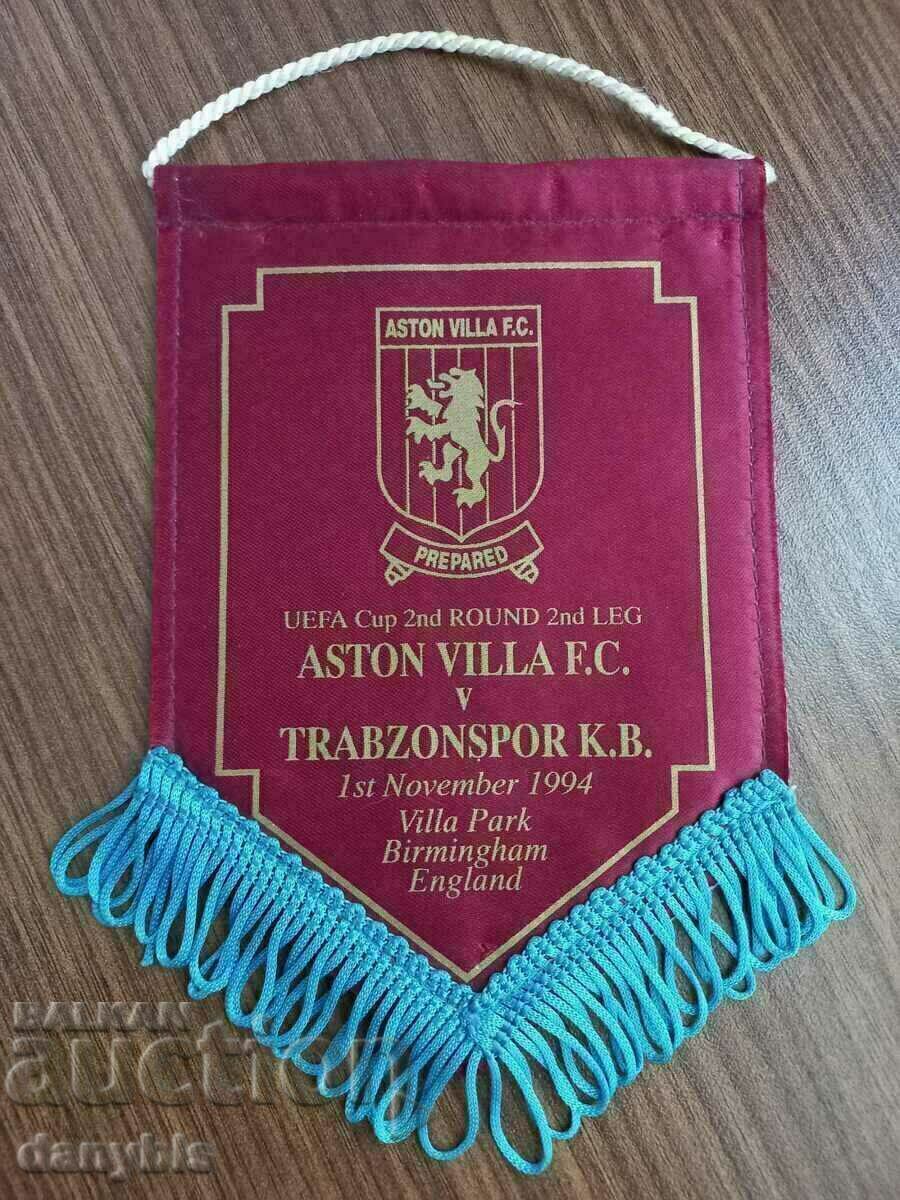 Футболно флагче - Астон Вила - Трабзонспор УЕФА 1994 г