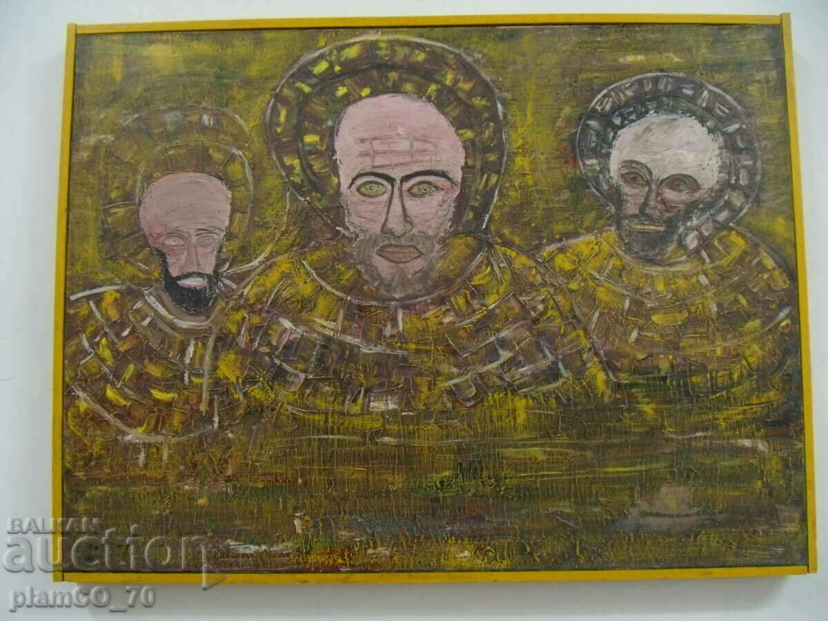 No.*7080 old painting / icon type / - oil, canvas - 6 No.*7080 old painting / icon type / - oil, canvas - 6