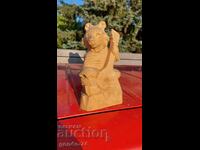 Russian carved bear with guitar