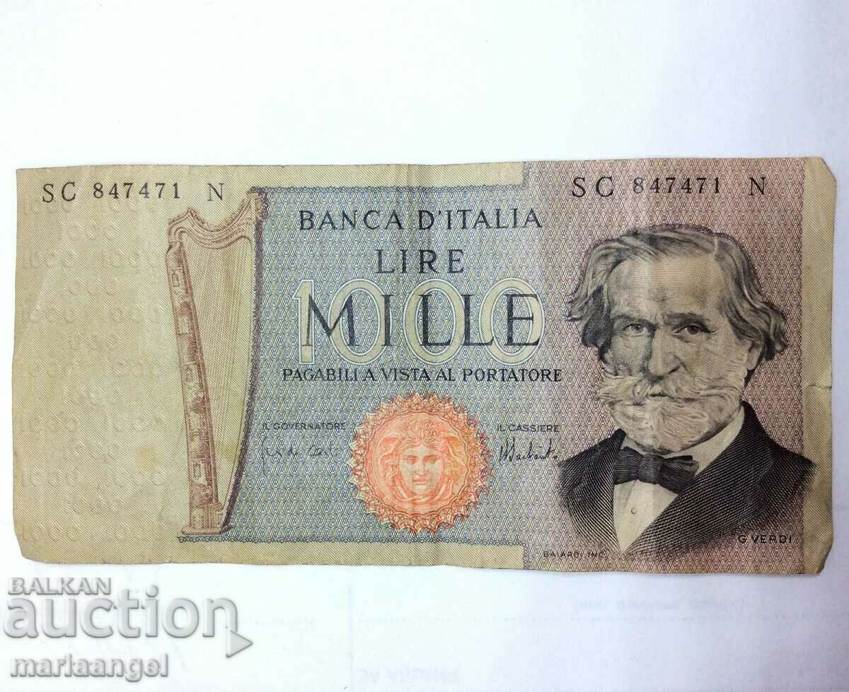 Италия 1000 лири 1969