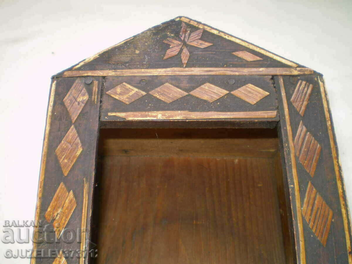 Auction  Old inlaid wooden clock case