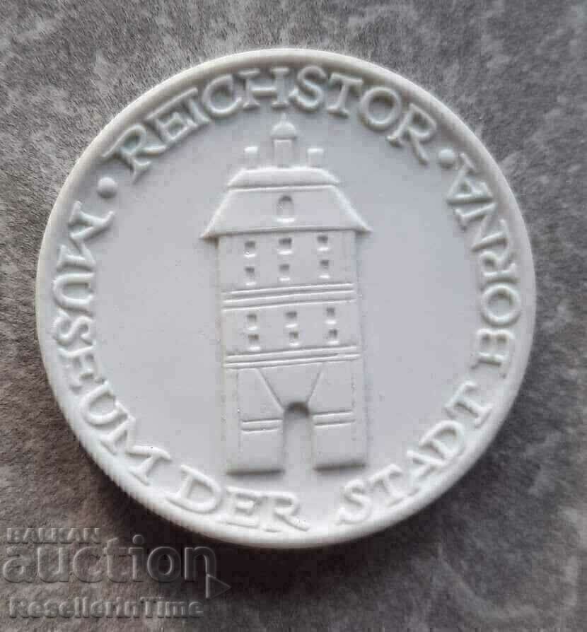 Placă de porțelan Meissen Reichstor Museum Der Stadt Born