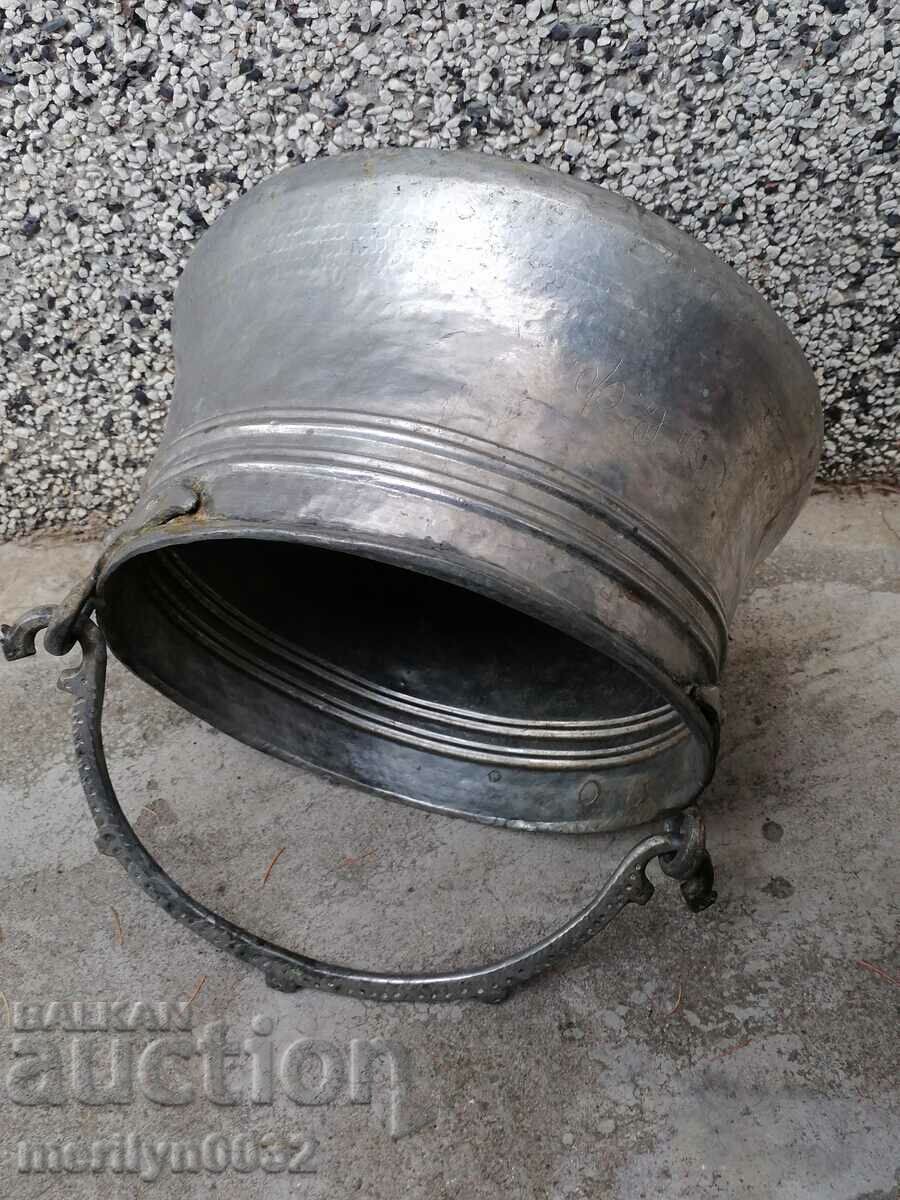 Old copper tinned cauldron, cauldron, copper, copper - 7 Old copper tinned cauldron, cauldron, copper, copper - 7