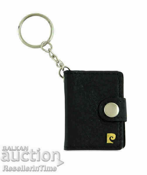 Pierre Cardin keychain, genuine leather, black Pierre Cardin keychain, genuine leather, black