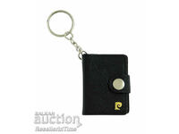 Pierre Cardin keychain, genuine leather, black