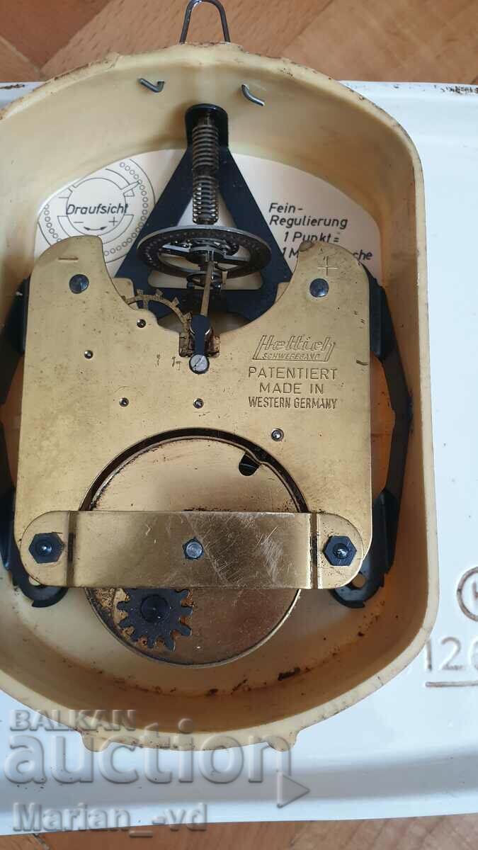 Παλαιό πορσελάνινο γερμανικό μηχανικό ρολόι τοίχου Zentra - 5 Παλαιό πορσελάνινο γερμανικό μηχανικό ρολόι τοίχου Zentra - 5