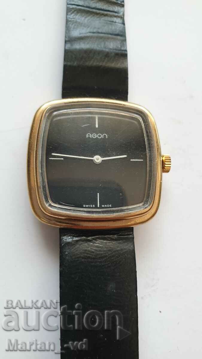 Auction  Agon mechanical gold-plated watch