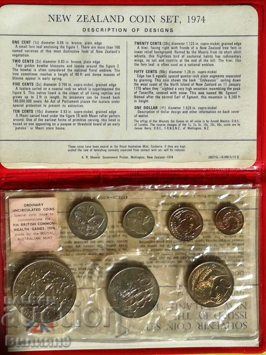 New Zealand 1974 BU Exchange Coin Set