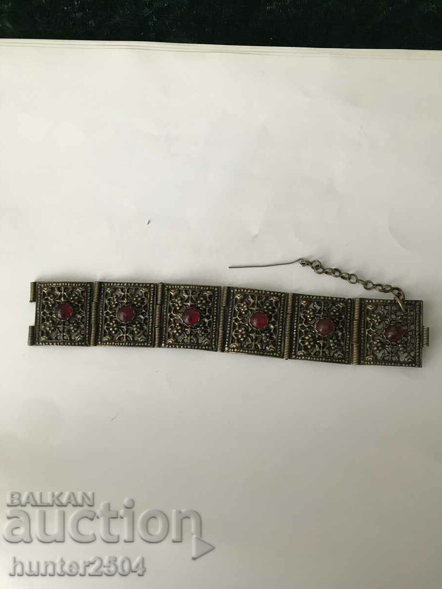 Bracelet - old, bronze, 19 cm, garnet with price 69.95 BGN | € 35.76