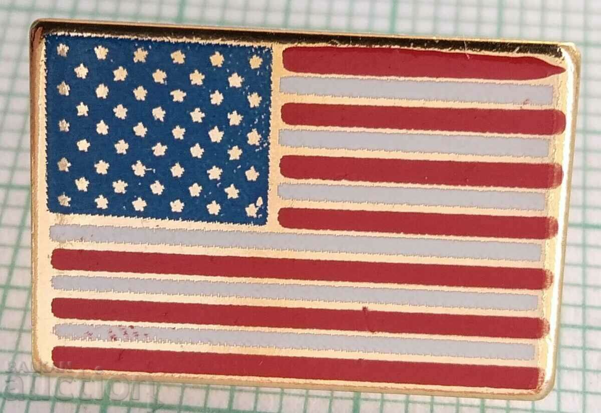 13734 Insigna - Steagul SUA - Email de bronz