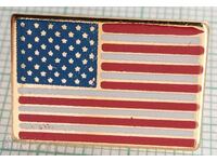 13734 Badge - USA Flag - Bronze Enamel