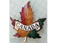 13735 Значка - герб Канада Кленов лист - бронз емайл