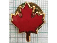 13737 Значка - герб Канада Кленов лист - бронз емайл