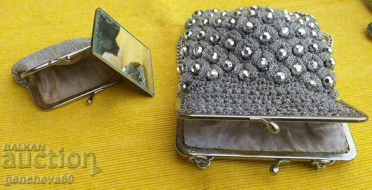 Geanta retro lucrata manual, PORTOfel si oglinda Pescăruș - 5