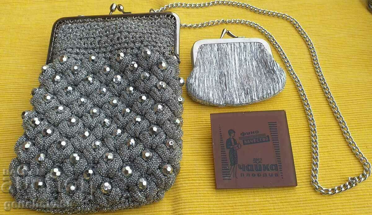 Antique Bag, PURSE and mirror, "Seagull"