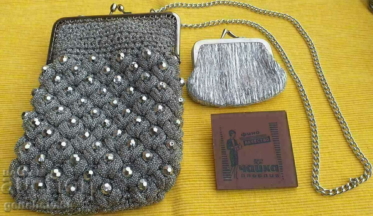 Geanta retro lucrata manual, PORTOfel si oglinda Pescăruș